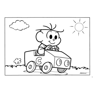Cebolinha Aventurando-se em um Carro Divertido