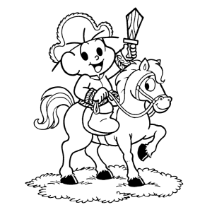 Cebolinha Aventureiro em Cavalaria Épica