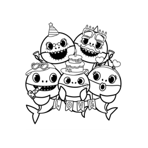 Celebração com Família Baby Shark