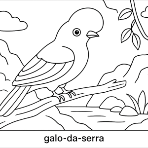 Cena Colorida: Galo-da-Serra na Natureza