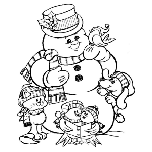Cena Festiva com Boneco de Neve