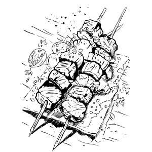 Churrasco Artístico para Colorir