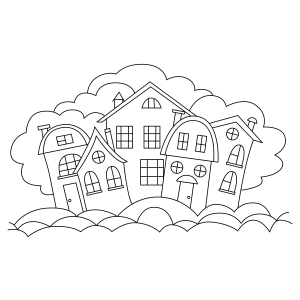 Cidade Encantada para Colorir