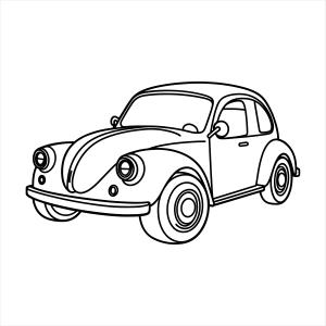 Clássico Fusca Pronto para Colorir