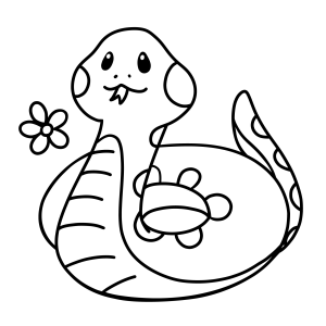 Cobra Encantadora Pronta para Colorir