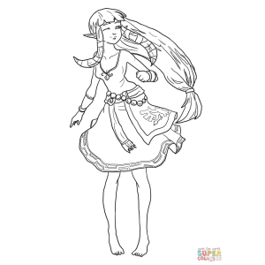 Colore a Elegância da Princesa Zelda
