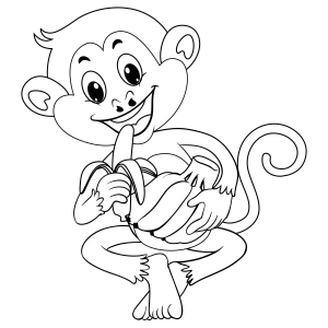 Colorindo a Alegria do Macaquinho com Bananas