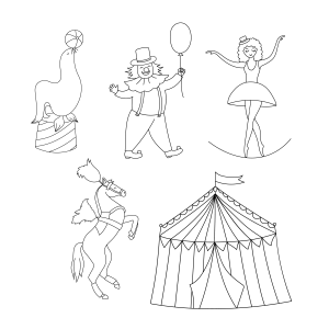 Colorindo um Animado Espetáculo de Circo