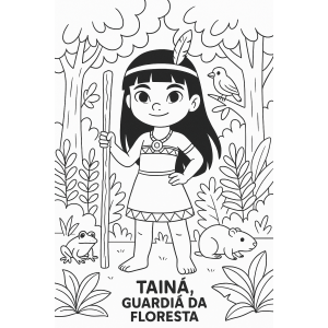 Colorindo a Aventura de Tainá na Floresta