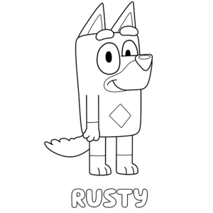 Colorindo Aventuras com Rusty de Bluey