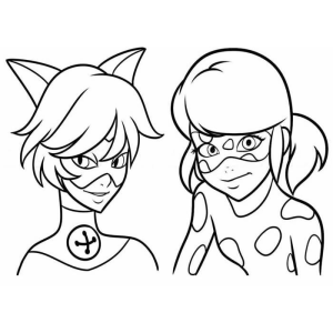 Colorindo Aventuras de Ladybug e Gato Noir