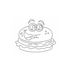 Colorindo o Hambúrguer Kawaii