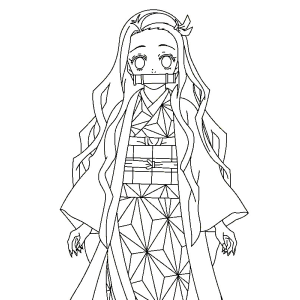 Colorindo Nezuko Kamado de Demon Slayer
