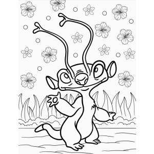 Colorindo o Charmoso Lilo e Stitch