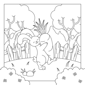 Colorindo o Coelhinho e sua Cenoura Gigante