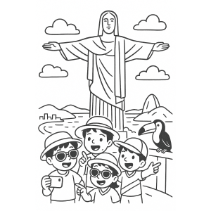 Colorindo o Cristo Redentor com Amigos