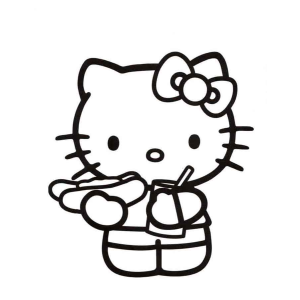 Colorindo o Lanche da Hello Kitty