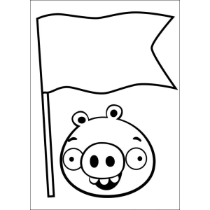 Colorindo o Porco de Angry Birds com Bandeira