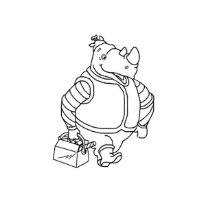 Colorindo o Rhino Engenheiro Divertido