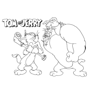 Colorir a Confusão de Tom, Jerry e Spike!