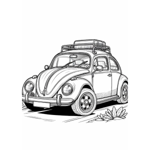 Explorando o Mundo com o Clássico Fusca: Um Ícone para Colorir