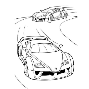 Corrida Explosiva de Carros Exóticos para Colorir