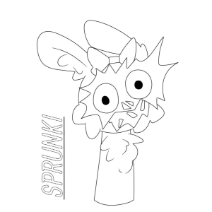 Criatura 'Sprunki' Pronta para Colorir