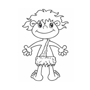 Curupira pequenininho para os menores para colorir