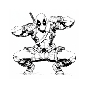 Deadpool em Ação: Coloração Épica