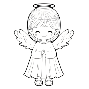 Delicado Anjo Pronto para Colorir