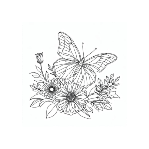 Delicado Jardim com Borboleta