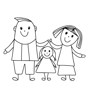 Desenho Alegre de Família Unida