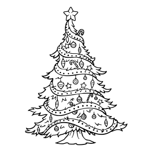 Desenho de Árvore de Natal Encantada
