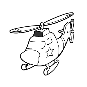 Desenho de Helicóptero Divertido