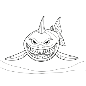 Desenho de Tubarão Bravo para Colorir