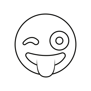 Desenho Divertido de Emoji Piscando
