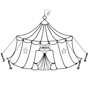 Desenho de Tenda de Circo para Colorir