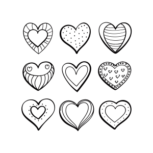 Designs Criativos de Corações Zentangle