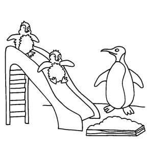 Deslizando com os Pinguins