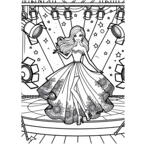 Deslumbre de Barbie no Palco