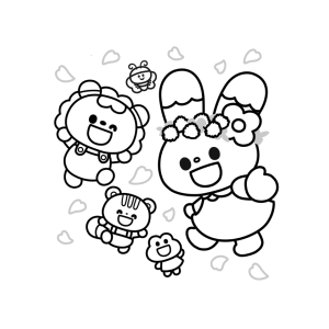 Dia Alegre com Amigos Kawaii