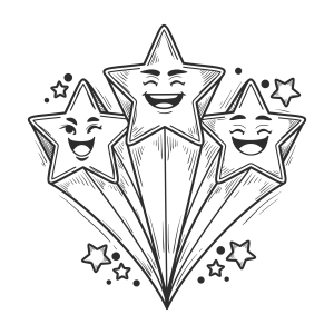 Diversão Cósmica: Estrelas Sorridentes