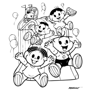 Diversão no Escorregador com a Turma da Mônica