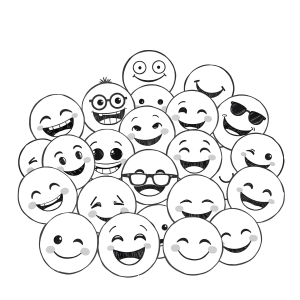Diversão em Preto e Branco: Hora dos Emojis