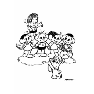 Diversão com a Turma da Mônica: Um Momento para Colorir