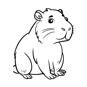 Divertida Capivara para Colorir