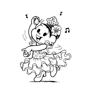 Divertida Dança com Personagem em Ação