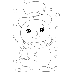 Divertido Boneco de Neve para Colorir
