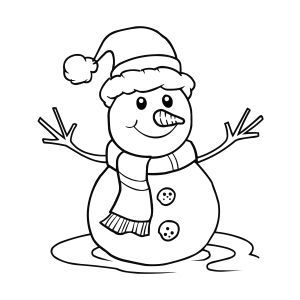 Divertido Boneco de Neve para Colorir