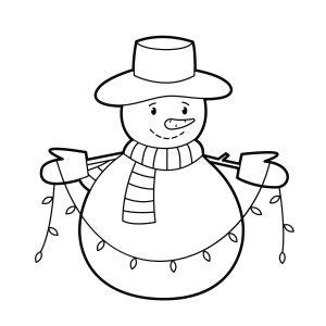 Divertido Boneco de Neve com Luzes de Natal